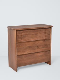 John Lewis Pebble 3 Drawer Chest, Dark Wood, Dark Wood