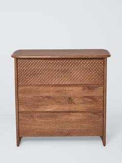 John Lewis Pebble 3 Drawer Chest, Dark Wood - view 2, Dark Wood