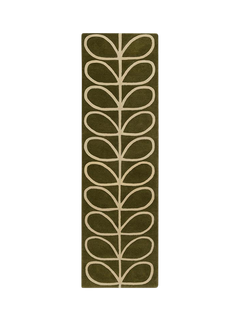 Orla Kiely Linear Stem Pure Wool Runner Rug, Olive