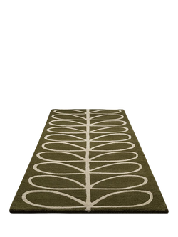 Orla Kiely Linear Stem Pure Wool Runner Rug - view 2, Olive
