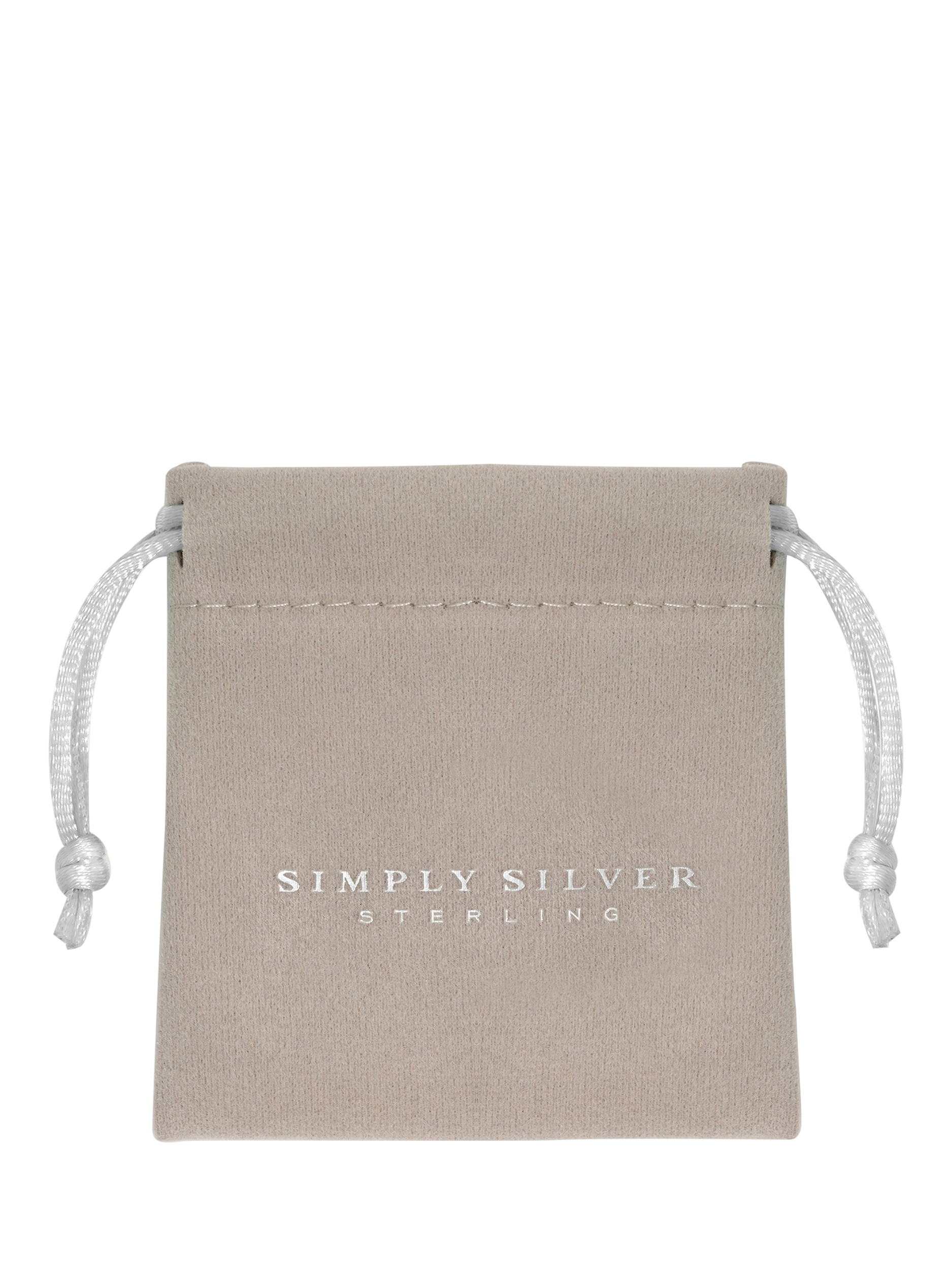 Product image 4 of 4, which shows Simply Silver Christmas Cubic Zirconia Bow Stud Earrings, Silver