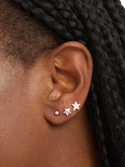 Simply Silver Cubic Zirconia Celestial Stud Earrings, Pack of 3, Silver - view 2, Silver