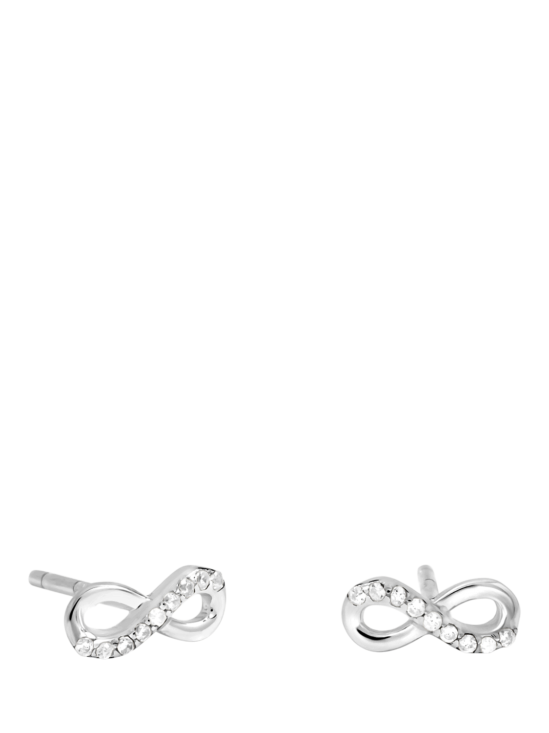 Product image 1 of 3, which shows Simply Silver Cubic Zirconia Infinity Earrings Christmas Cracker