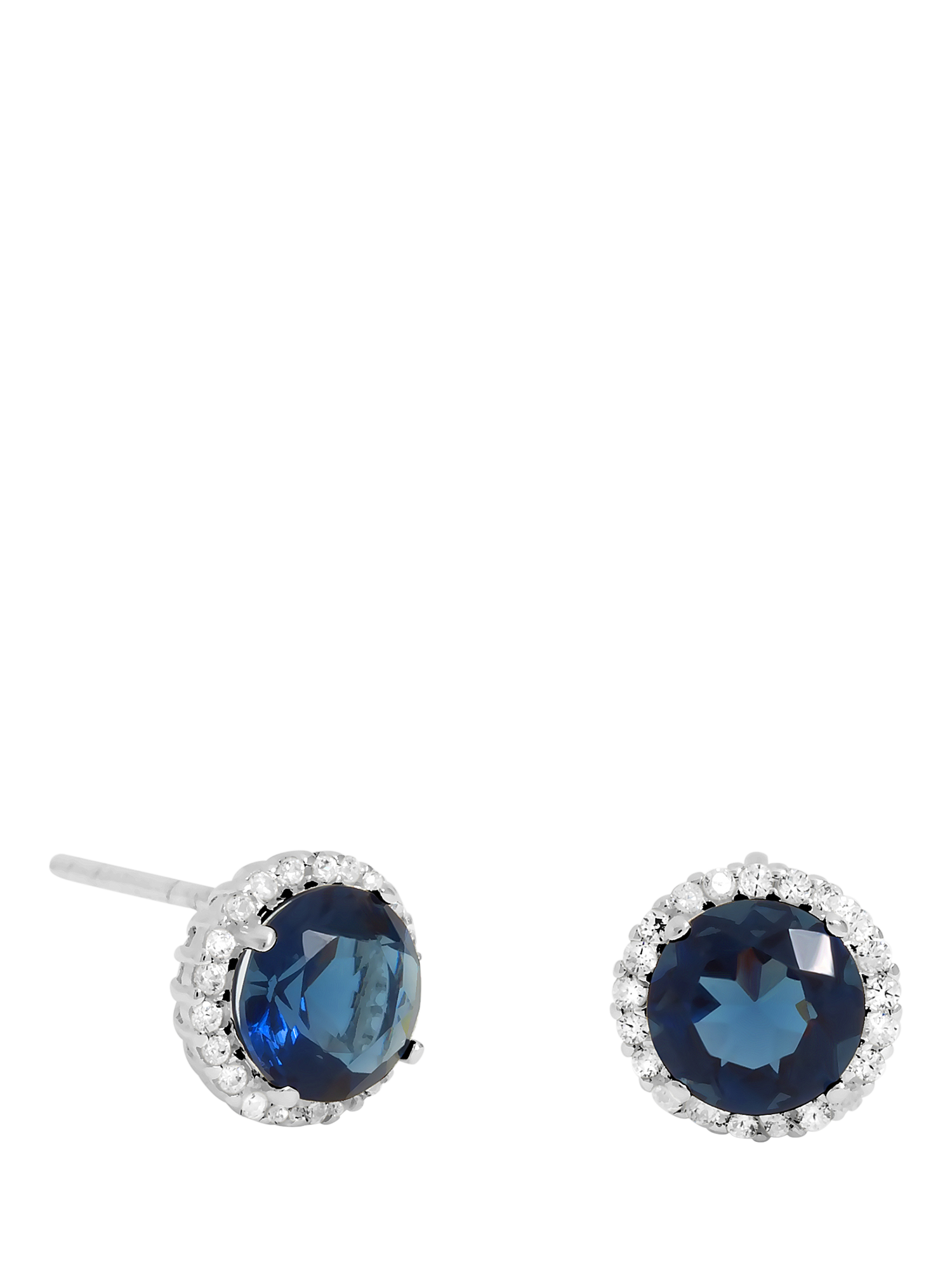 Product image 1 of 3, which shows Simply Silver Cubic Zirconia Round Drop Stud Earrings