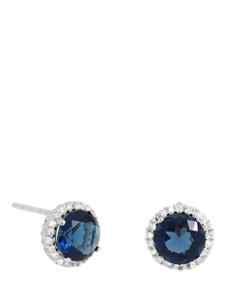 Simply Silver Cubic Zirconia Round Drop Stud Earrings, Silver