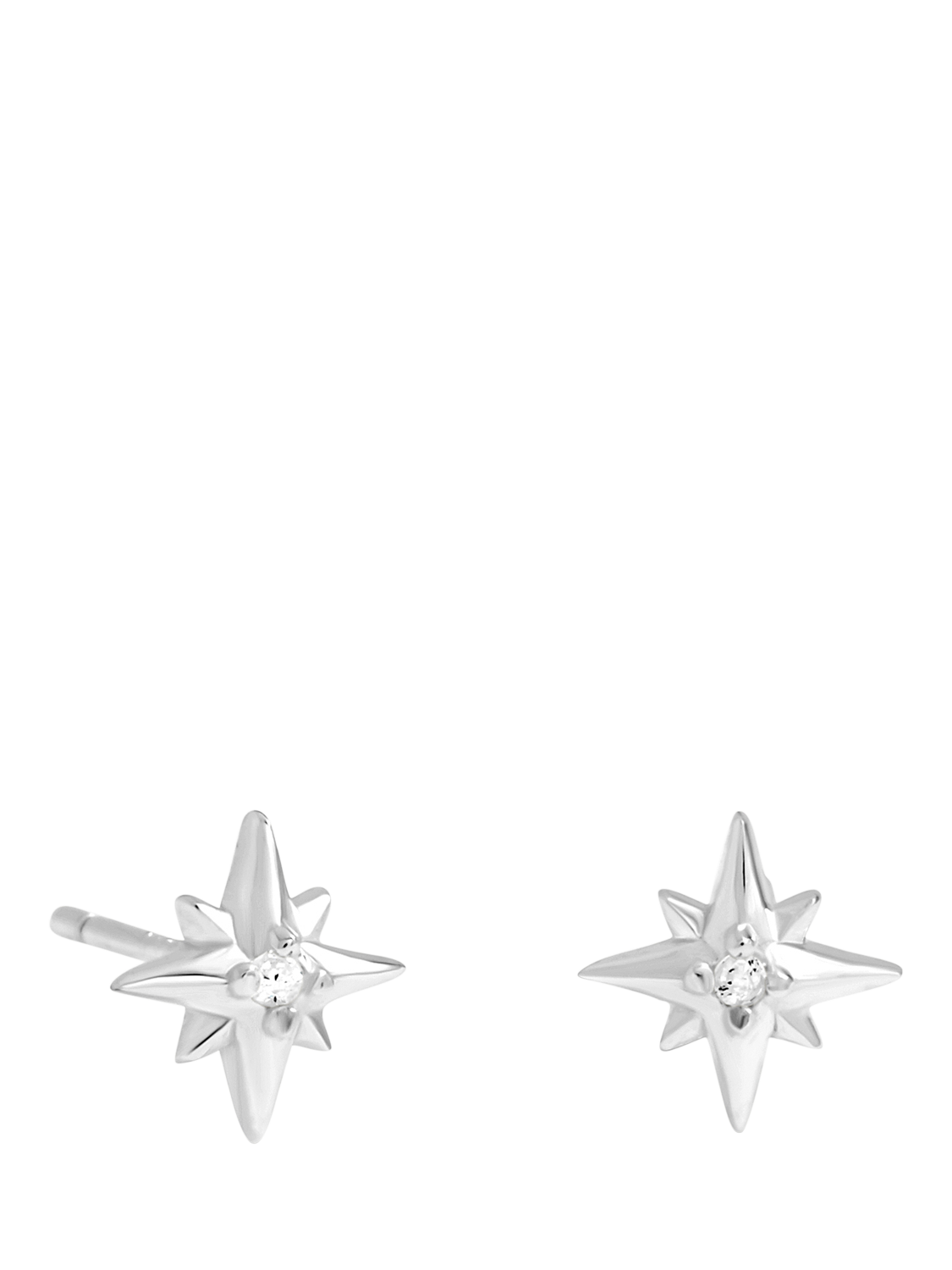 Product image 1 of 3, which shows Simply Silver Cubic Zirconia Star Stud Earrings