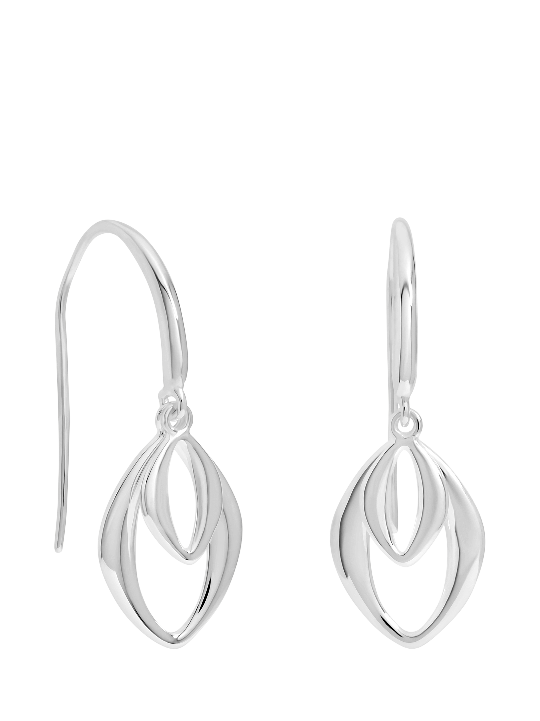 Product image 1 of 2, which shows Simply Silver Polished Open Drop Earrings