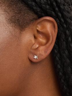 Simply Silver Polished Star Stud Earrings - view 2, Silver
