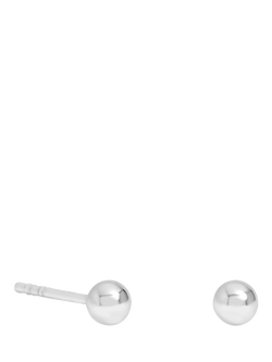 Simply Silver Polished Ball Stud Earrings, Silver
