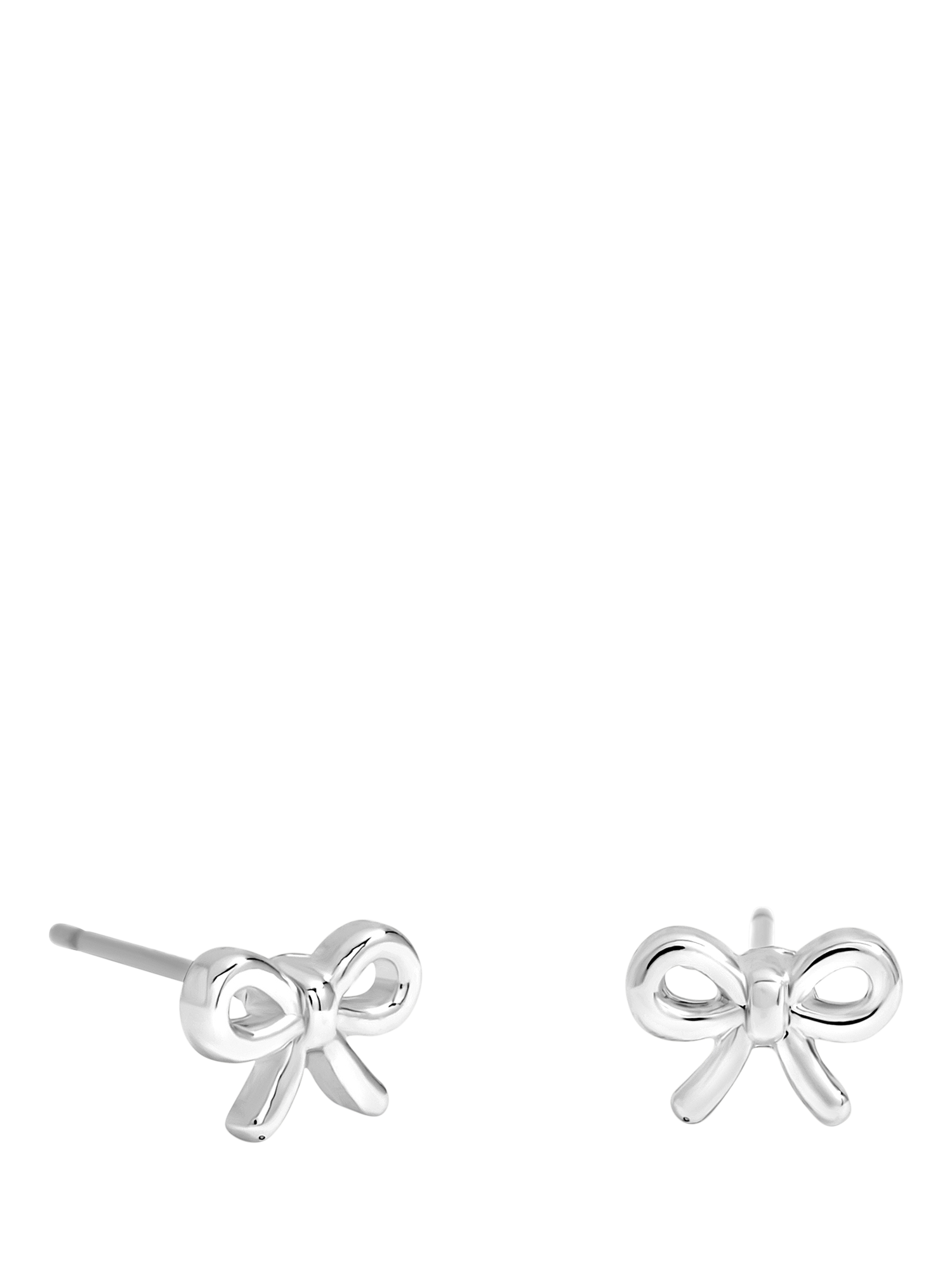 Product image 1 of 3, which shows Simply Silver Polished Bow Stud Earrings