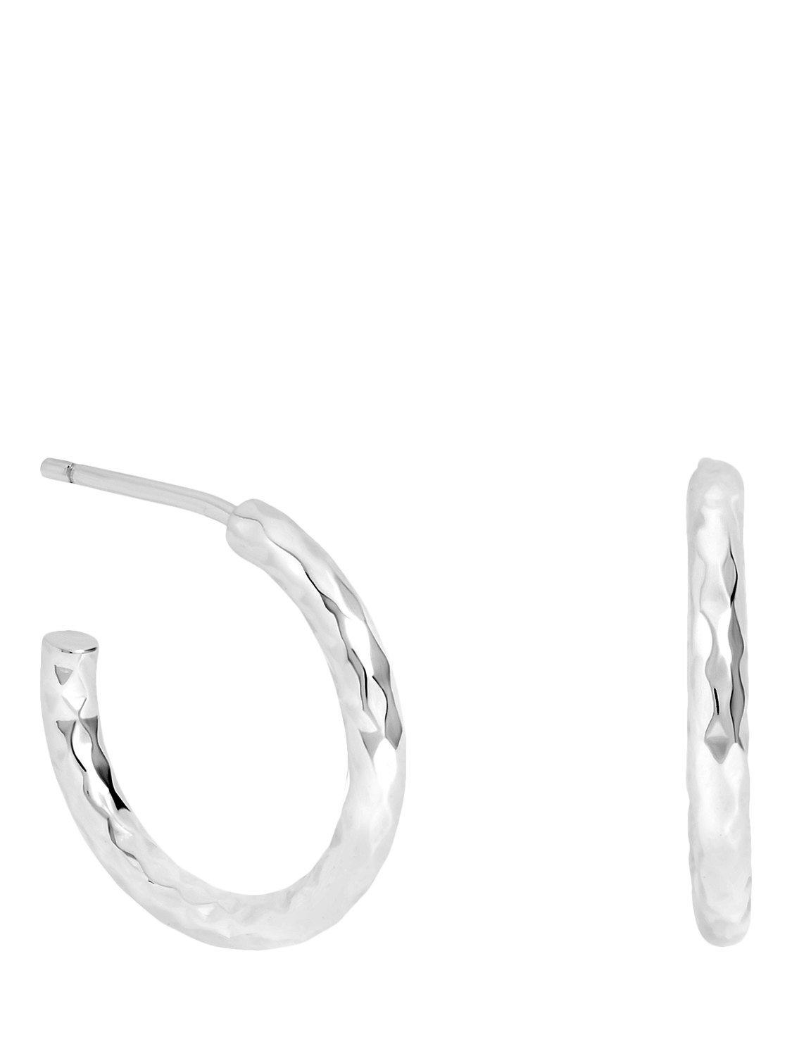 Product image 1 of 3, which shows Simply Silver Polished Diamond Cut Hoop Earrings