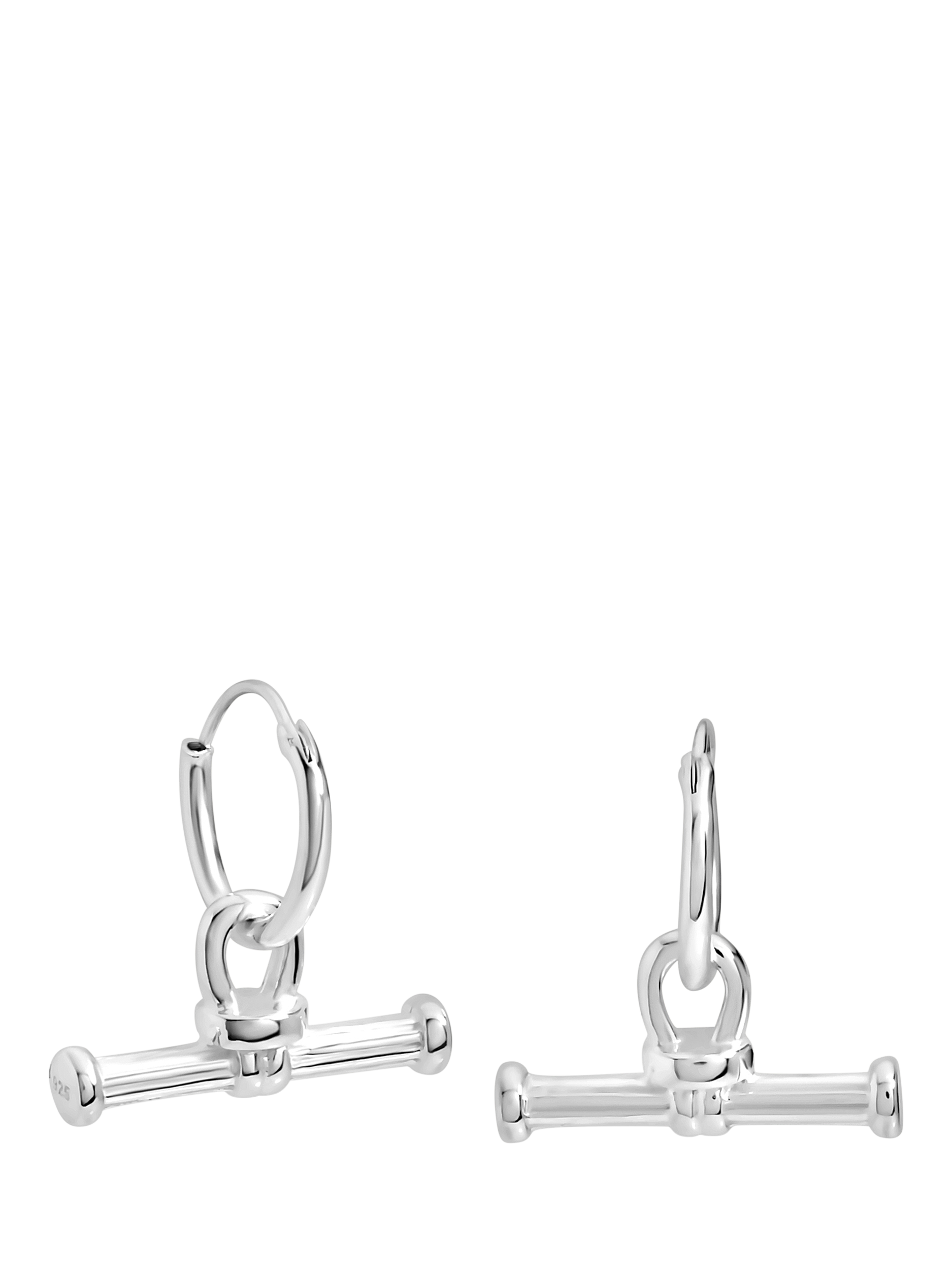 Product image 1 of 2, which shows Simply Silver Polished T-Bar Earrings