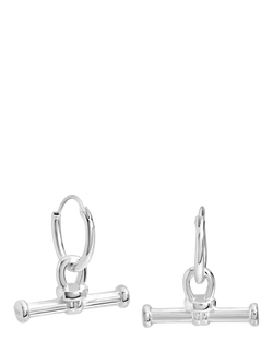 Simply Silver Polished T-Bar Earrings, Silver