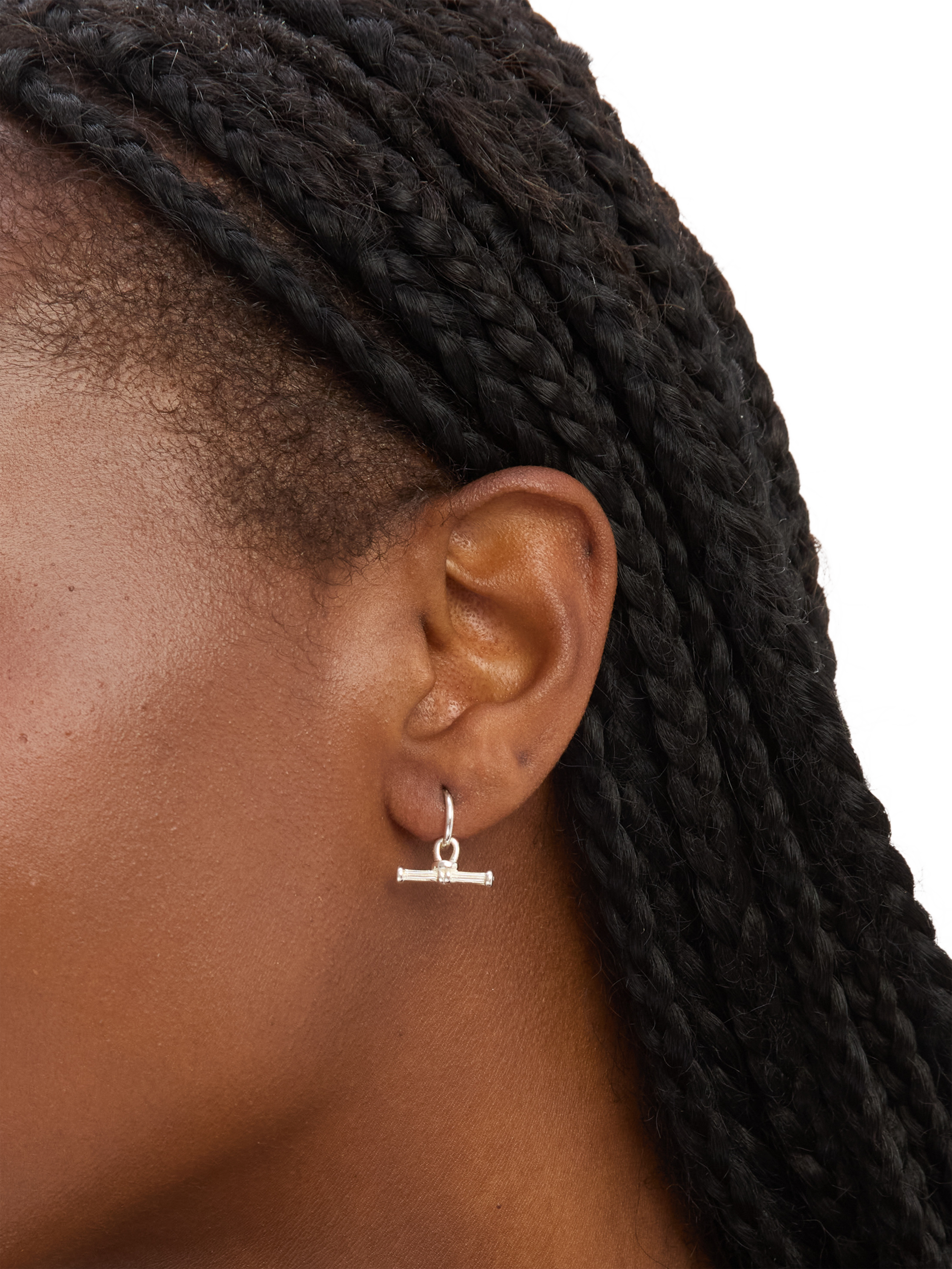 Product image 2 of 2, which shows Simply Silver Polished T-Bar Earrings