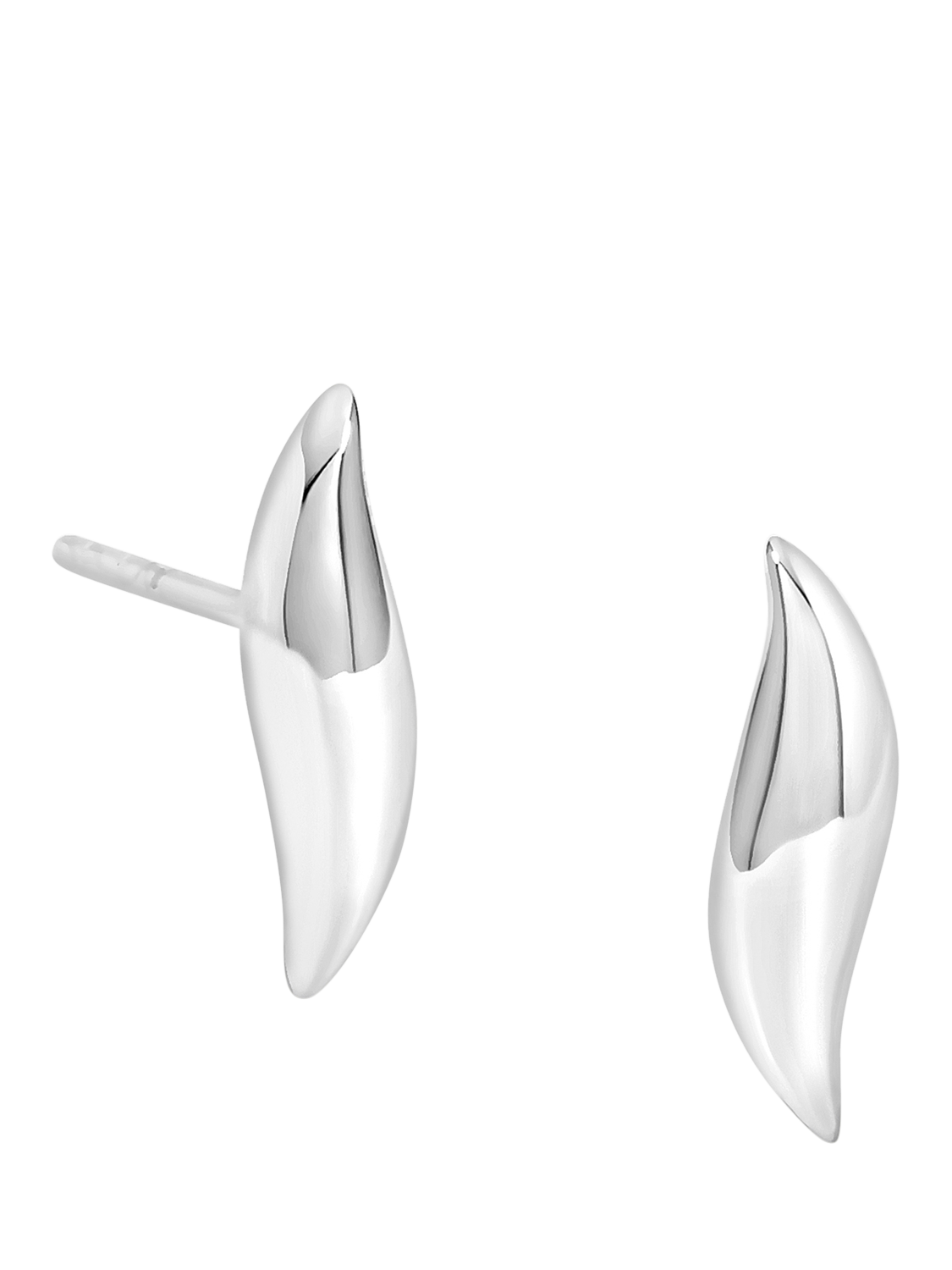 Product image 1 of 3, which shows Simply Silver Sterling Silver 925 Polished Wave Stud Earrings