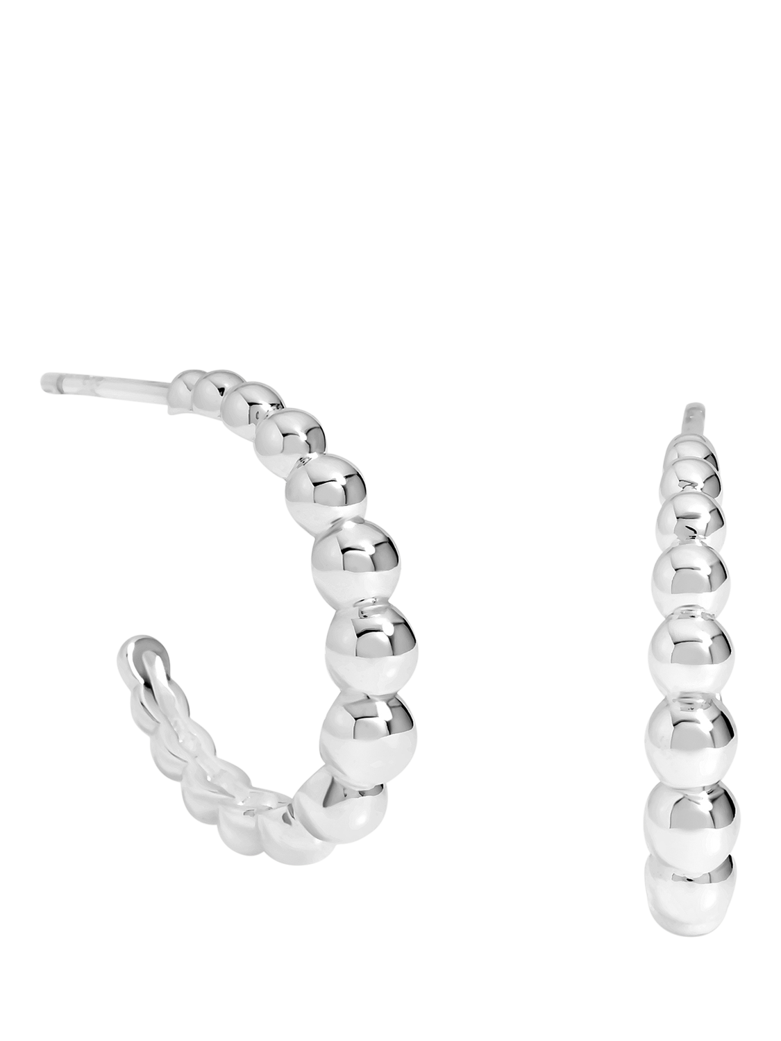 Product image 1 of 2, which shows Simply Silver Textured Orb Hoop Earrings