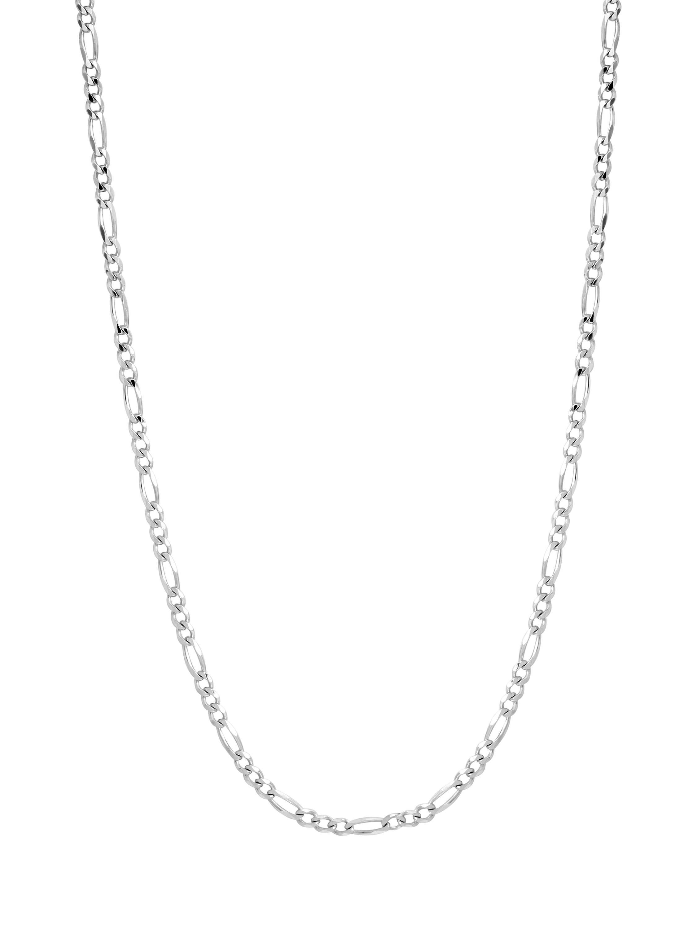 Product image 1 of 11, which shows Simply Silver Figaro Chain Necklace, Silver
