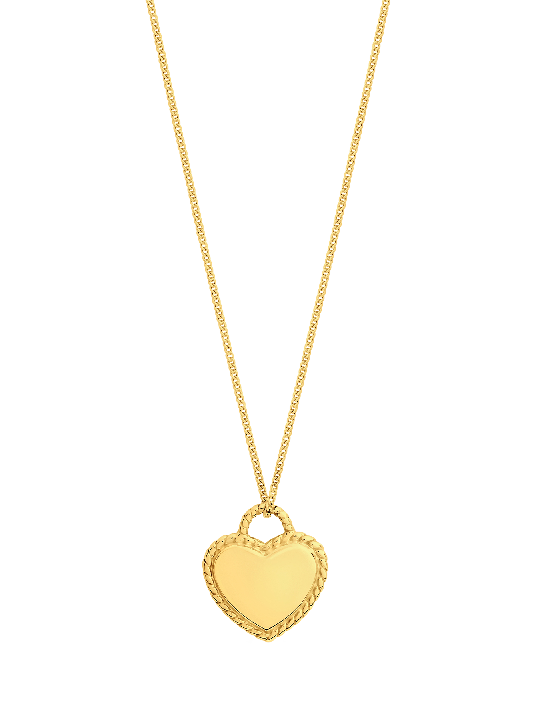Product image 1 of 2, which shows Simply Silver Beaded Heart Pendant Necklace, Gold