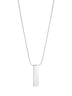 Simply Silver Polished Bar Pendant, Silver
