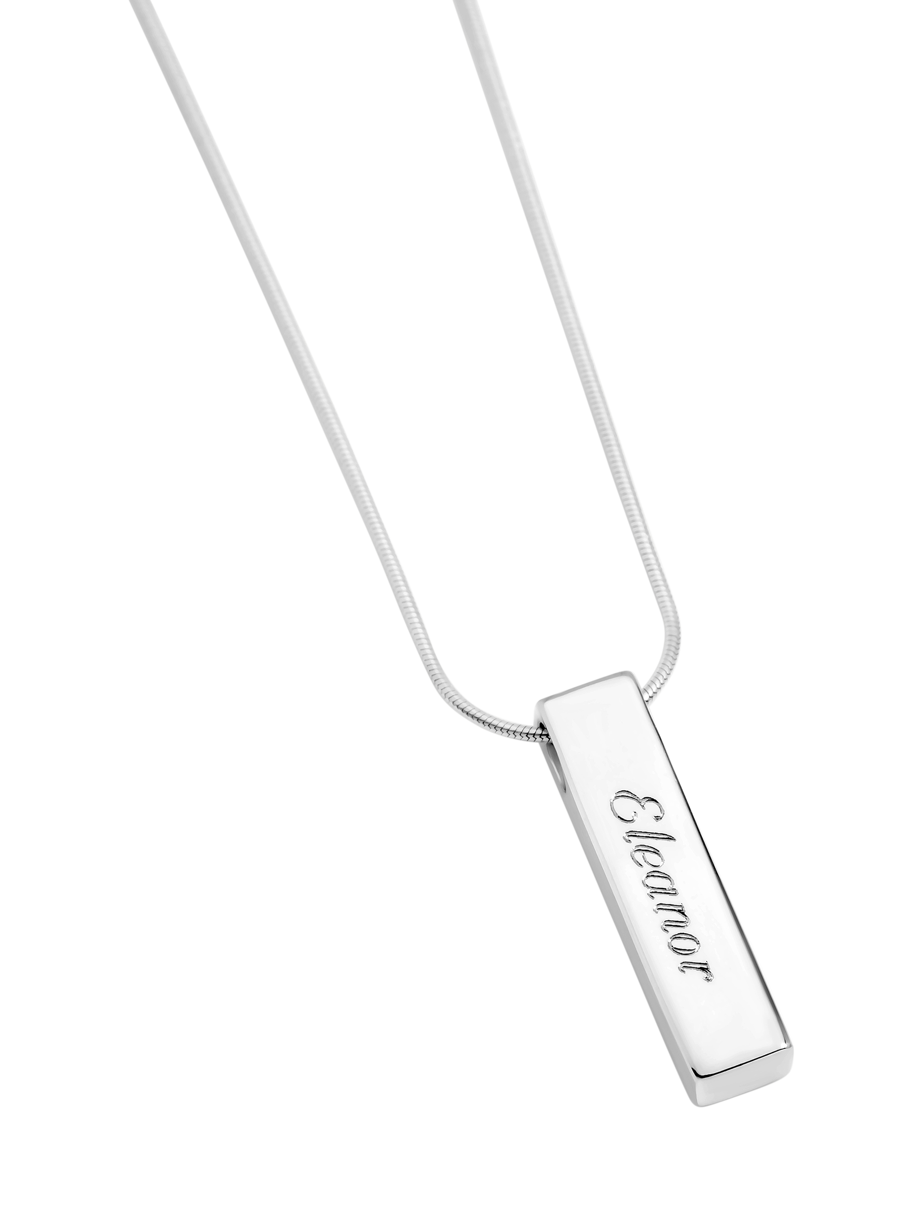 Product image 3 of 5, which shows Simply Silver Polished Bar Pendant