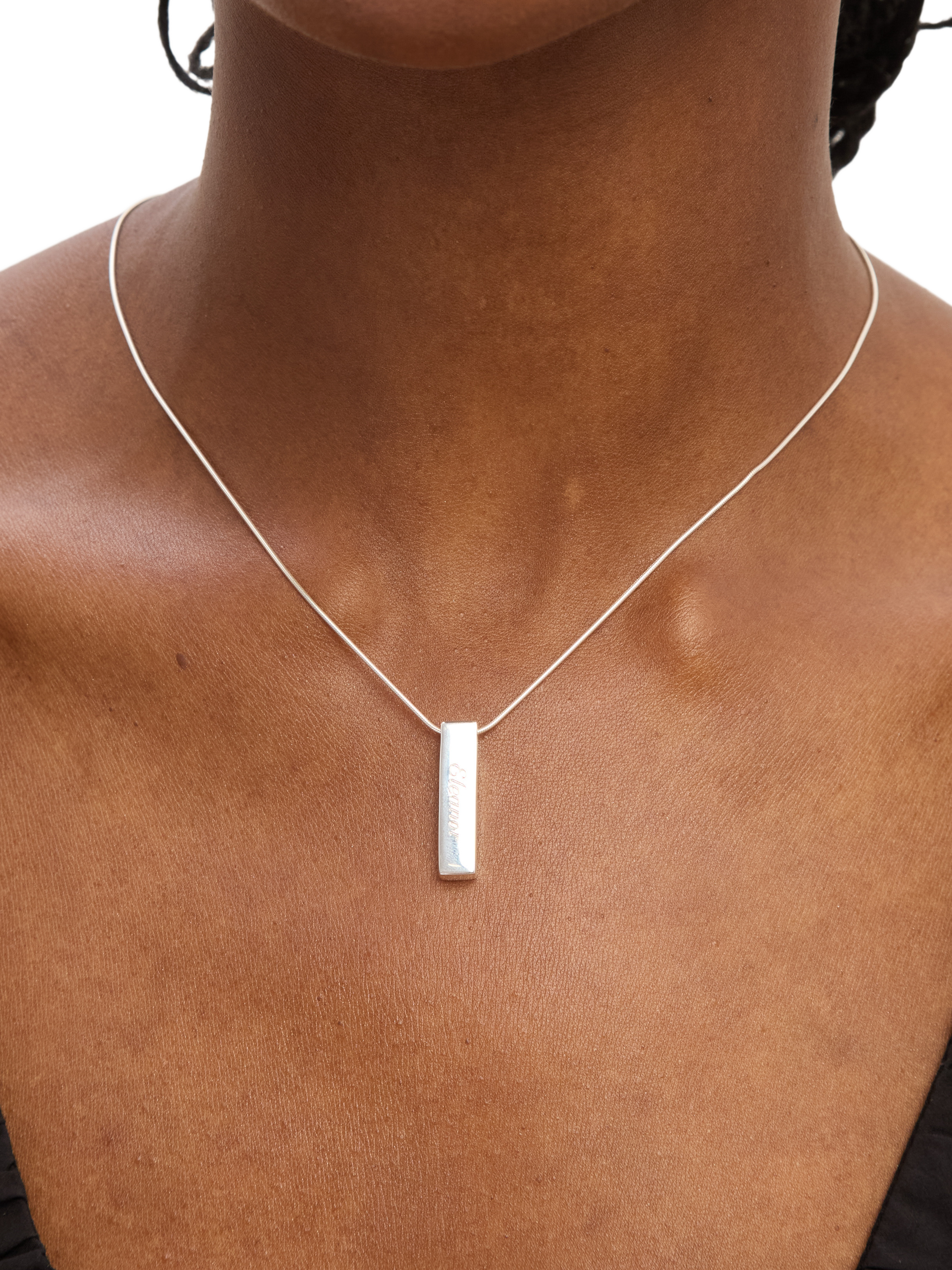 Product image 4 of 5, which shows Simply Silver Polished Bar Pendant