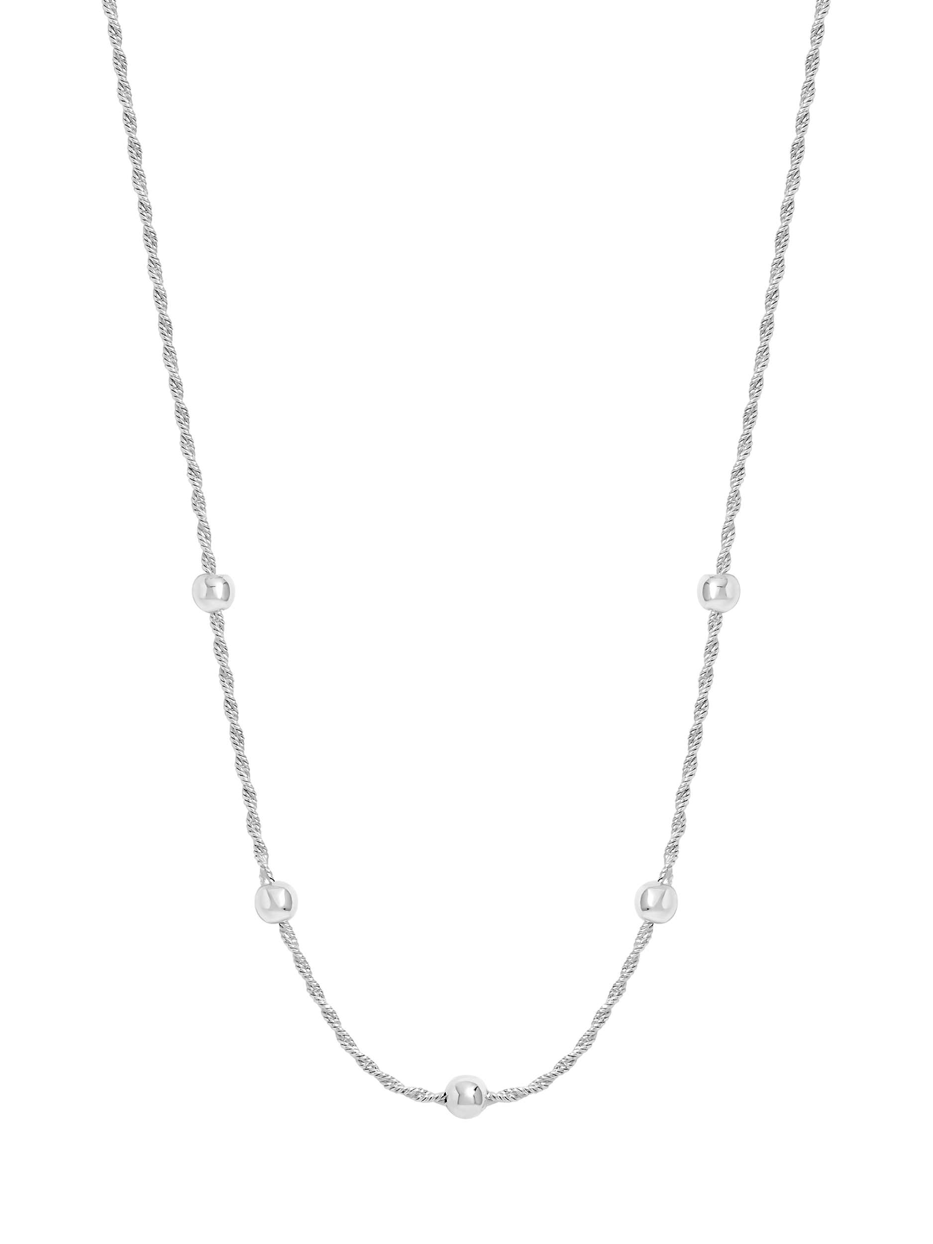 Product image 1 of 2, which shows Simply Silver Polished Station Allway Necklace