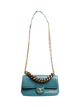 Pre-loved CHANEL 2018 Exotic Flap Shoulder Bag, Turquoise