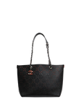 Pre-loved CHANEL 2017 Caviar Perforated Tote Bag, Black