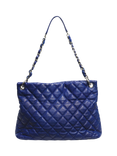 Pre-loved CHANEL 2012 Coco Mark Caviar Diamond-Quilted Shoulder Bag, Blue