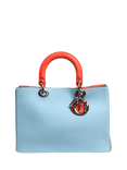 Pre-loved Christian Dior 2013 Diorissimo 2-Way Bag, Blue/Orange