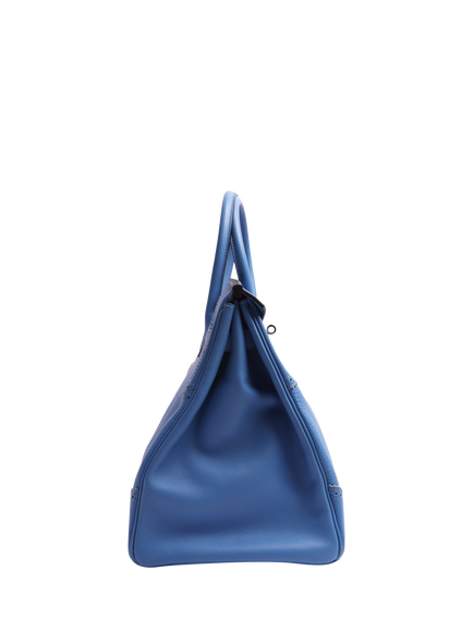 Pre-loved Hermès Paradis Birkin 35 Handbag, Blue - view 2, Blue