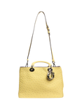 Pre-loved Christian Dior 2013 Ostrich Leather Diorissimo 2-Way Bag, Yellow