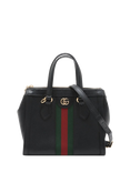 Pre-loved GUCCI Ophidia Leather 2-Way Gold Hardware Bag, Black/Multi