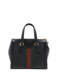 Pre-loved GUCCI Ophidia Leather 2-Way Gold Hardware Bag, Black/Multi