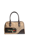 Pre-loved GUCCI Hasler Rabbit GG Canvas Top Handle Bag, Brown/Multi