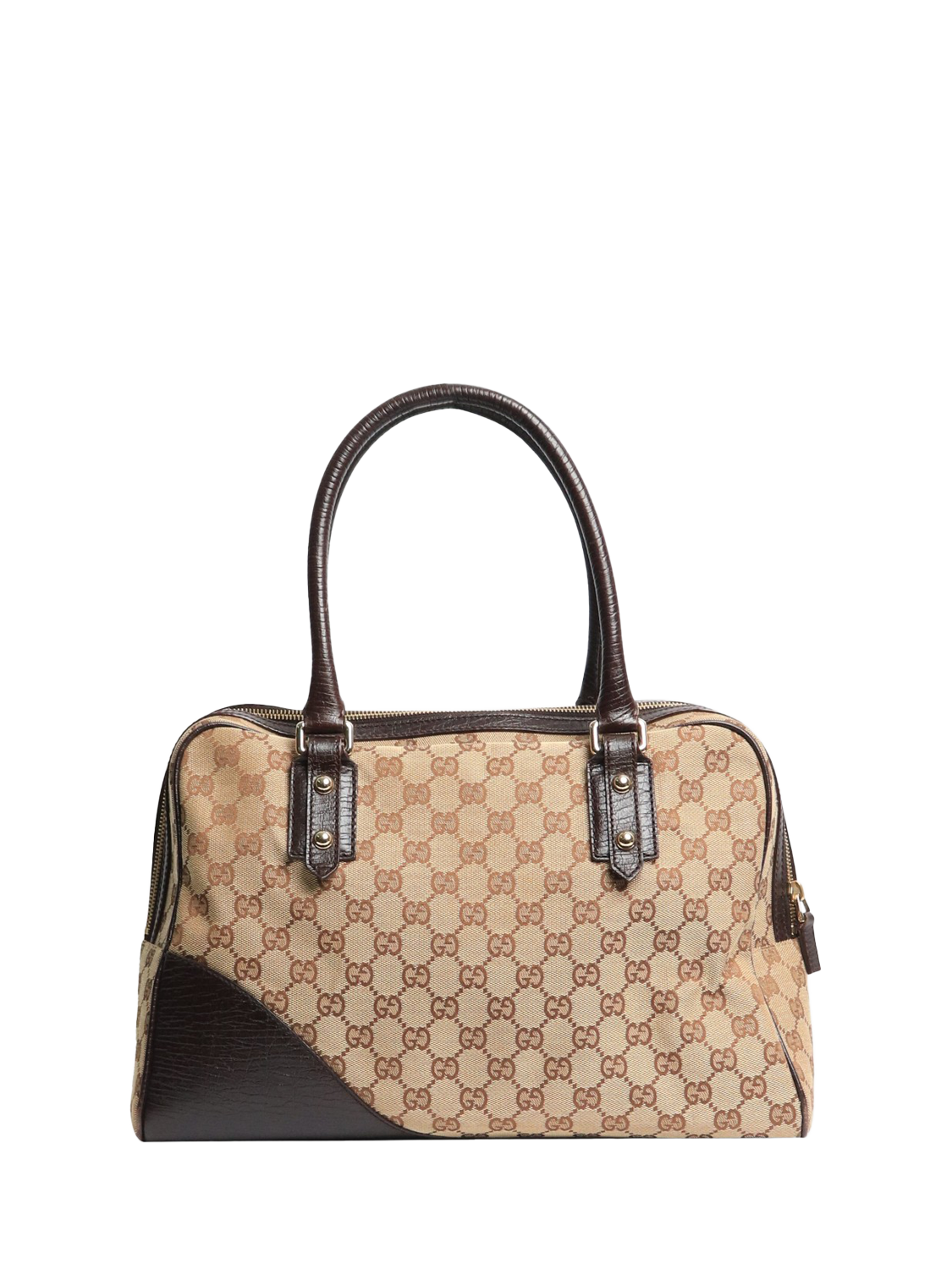 Product image 3 of 10, which shows Pre-loved GUCCI Hasler Rabbit GG Canvas Top Handle Bag, Brown/Multi