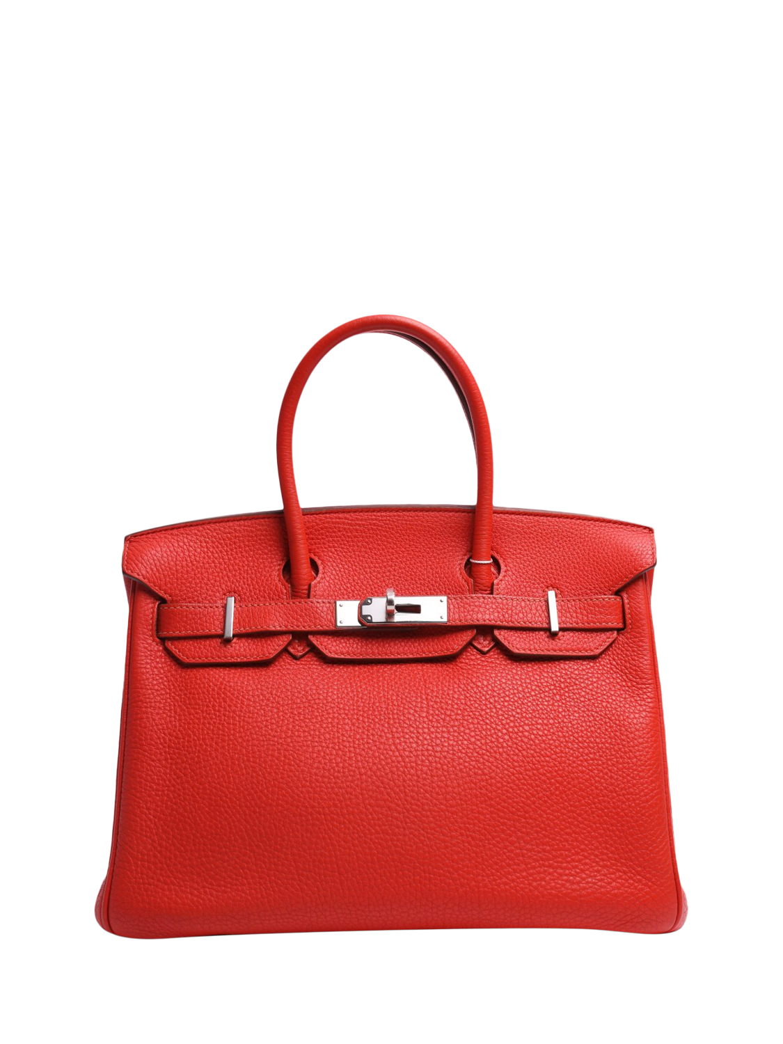 Product image 1 of 6, which shows Pre-loved Hermès Leather Birkin 30 Handbag, Red