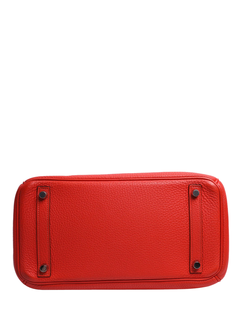 Product image 3 of 6, which shows Pre-loved Hermès Leather Birkin 30 Handbag, Red