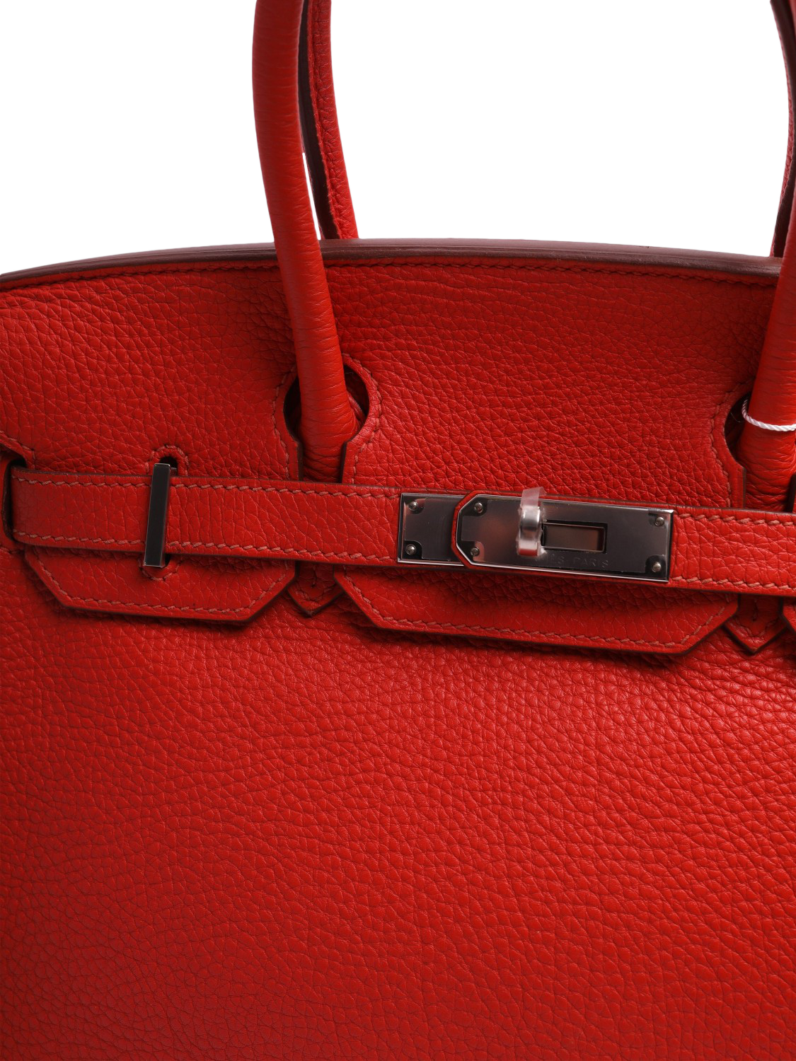 Product image 4 of 6, which shows Pre-loved Hermès Leather Birkin 30 Handbag, Red