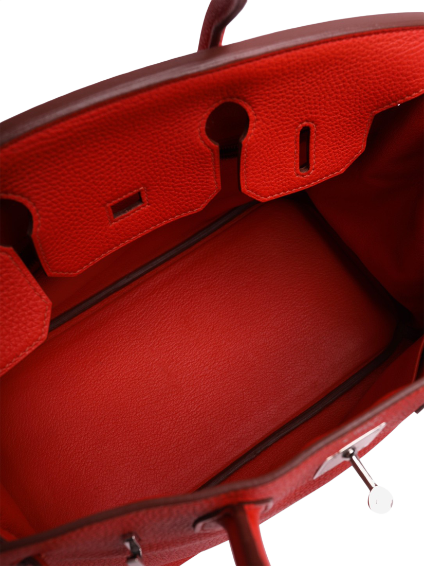 Product image 5 of 6, which shows Pre-loved Hermès Leather Birkin 30 Handbag, Red