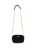 Pre-loved Miu Miu Matelassé Velour Chain Shoulder Bag, Black