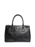 Pre-loved Prada Saffiano Lux Leather 2-Way Gold Hardware Bag, Black