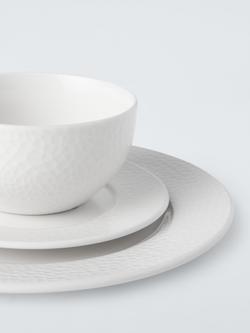 John Lewis Dimple Porcelain Dinnerware Set, 12 Piece - view 2, White