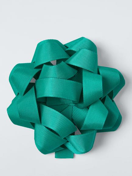 John Lewis Fabric Confetti Gift Bow, Green, Green