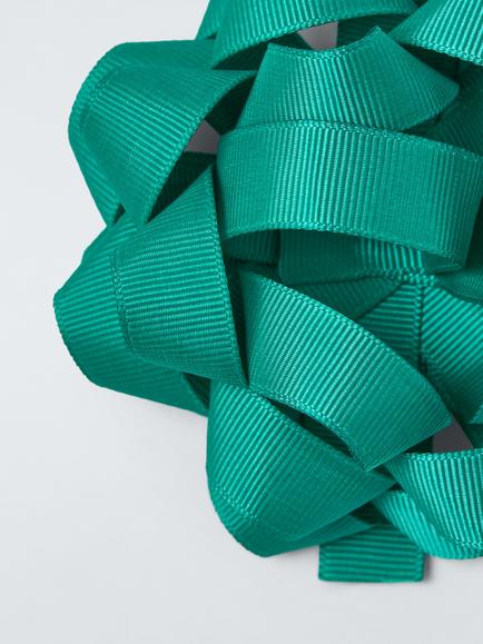 John Lewis Fabric Confetti Gift Bow, Green - view 2, Green