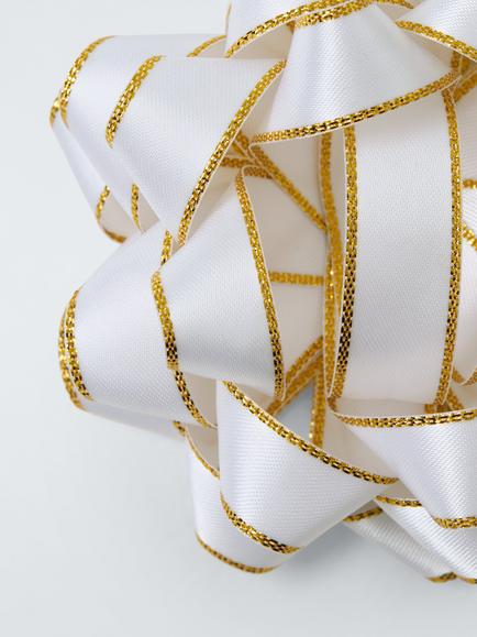 John Lewis Fabric Confetti Gift Bow, White - view 2, White