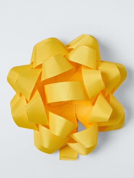 John Lewis Fabric Confetti Gift Bow, Yellow, Yellow