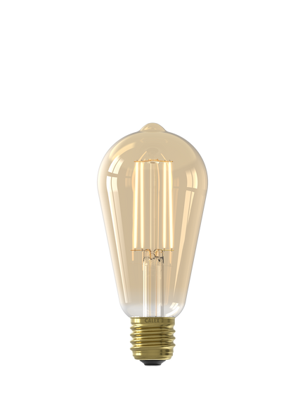 Calex 3.5W Decorative Filament LED Dimmable E27 Rustic Bulb, Gold, Gold