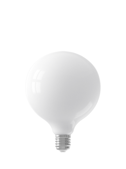 Calex G125 Globe 9W LED Dimmable E27 Light Bulb, White Ivory, White Ivory