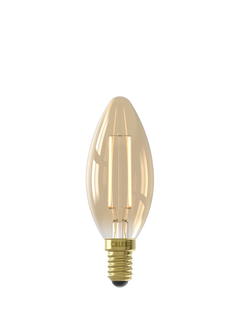 Calex 3.5W Decorative Filament LED Dimmable E14 Candle Bulb, Gold